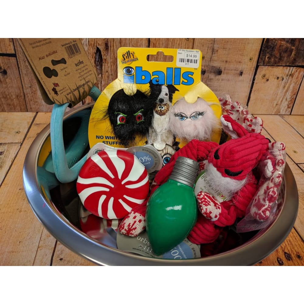 Christmas Themed Gift Basket For Small Dog Toys Only 60 Value