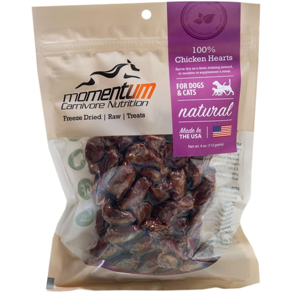 Momentum 100 Chicken Hearts Freeze Dried Grain Free Dog Cat Treat