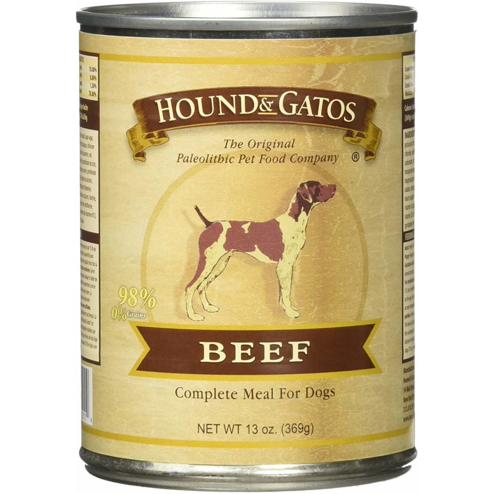 Hound And Gatos 98 Beef Grain Free Canned Dog Food 13oz