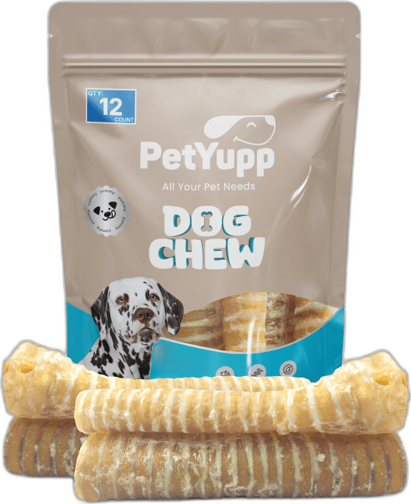 100% Natural Water Buffalo Trachea Dog Chew - Pack of 12, 6 inch