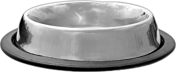 Traditional Shape Non-Skid Stainless Steel Dog Feeding Bowl - 8 Oz