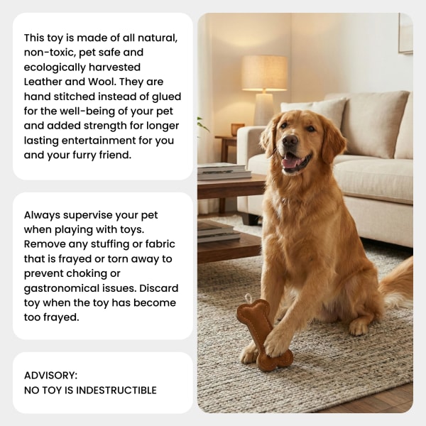 Natural Extra Tuff Toss & Chew Dog Toy - Bone Shape details