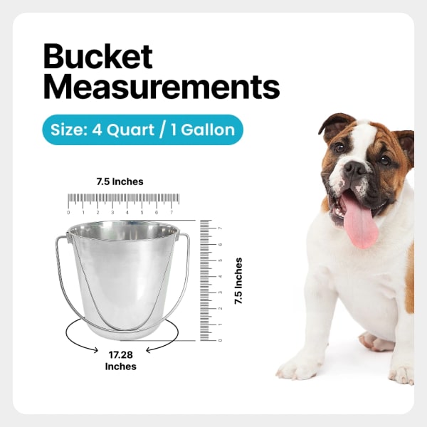 Heavy Duty Stainless Steel Round Bucket - 4 Quarts details