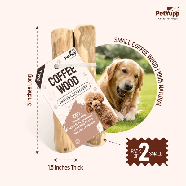 Natural Repurposed Coffee Woods Dog Chew - Small details
