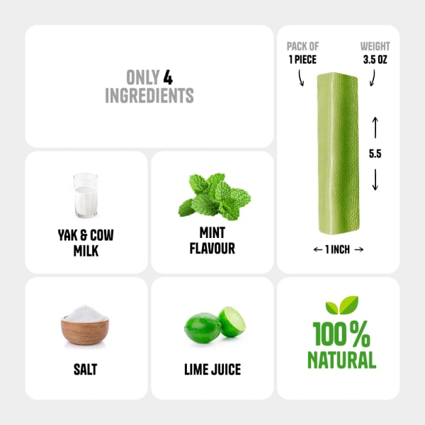 Himalayan Gourmet Cheese Chew - Mint Flavor - Pack of 1 Chew details