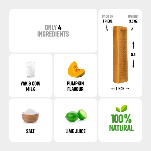 Himalayan Gourmet Cheese Chew - Pumpkin Flavor - Pack of 1 Chew details