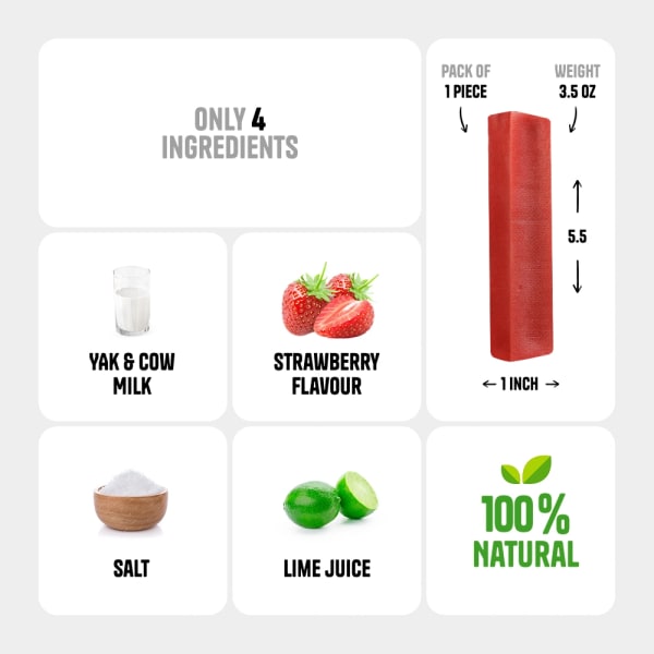 Himalayan Gourmet Cheese Chew - Strawberry Flavor - Pack of 1 Chew details