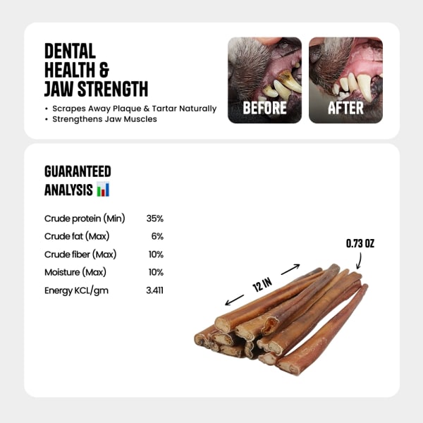 Plain Bully Stick - 50 Count, 12 Inch details