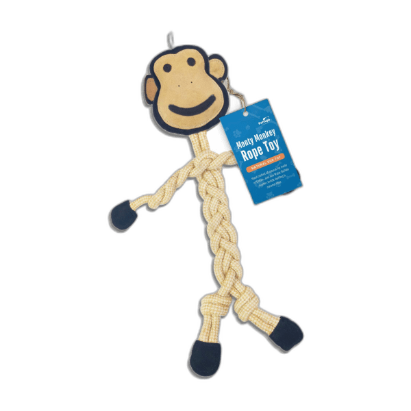Leather and  Cotton Rope Toy - Monty Monkey