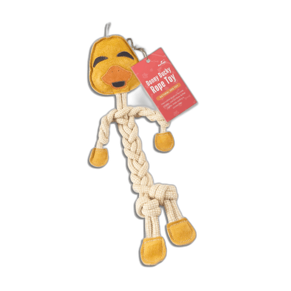 Leather and Cotton  Rope Toy - Donny Ducky