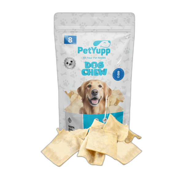 100% Natural Water Buffalo Cheek Chips Dog Chew - Pack of 8oz