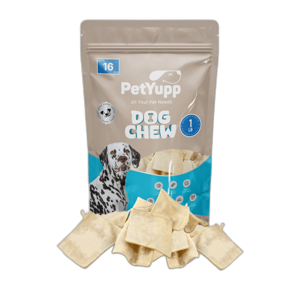 100% Natural Water Buffalo Cheek Chips Dog Chew - Pack of 1lb
