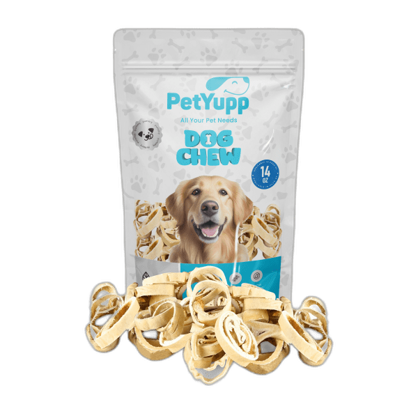 100% Natural Water Buffalo Cheek Roll Ring Dog Chew - Pack of 14 oz
