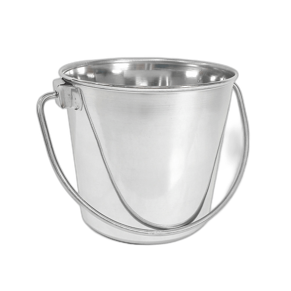 Heavy Duty Stainless Steel Round Bucket - 2 Quarts