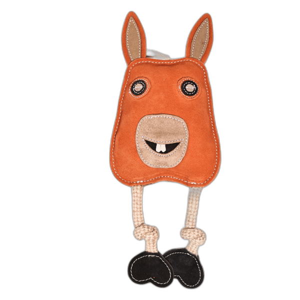 Toss & Chew Leather Toy - Orange Rabbit
