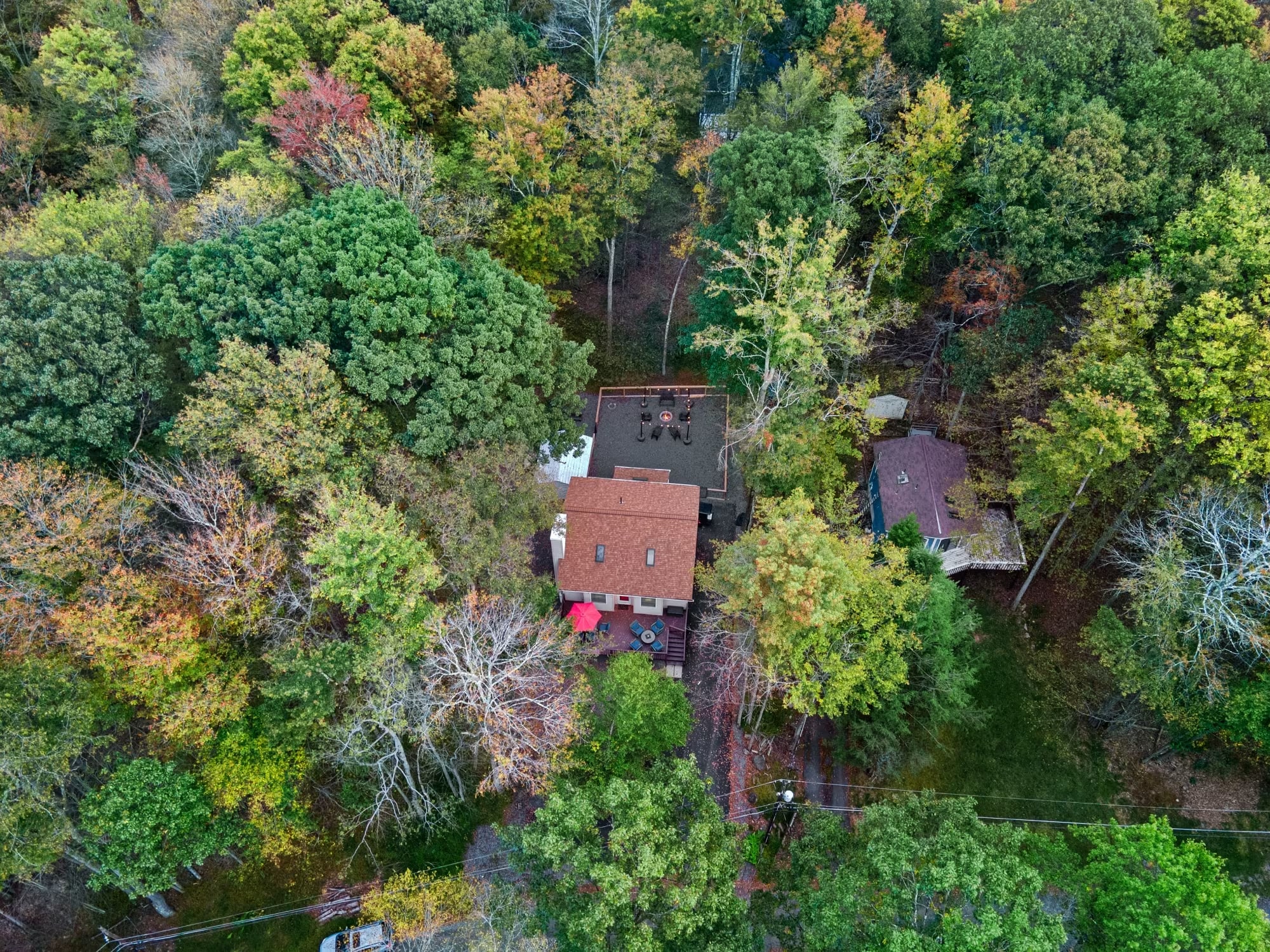 Pocono Lake Vacation Home Rental Pocono Lake Retreat Aerial Shot