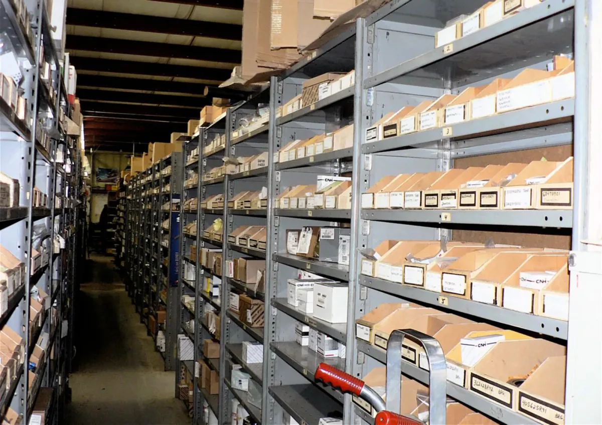 Parts storage at Carl F. Statz & Sons, photographed in 2018.
