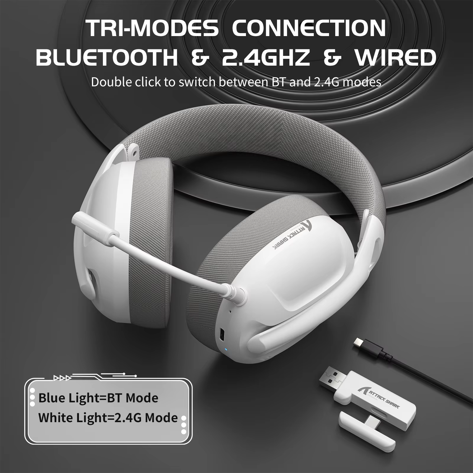 ATTACK SHARK L80 Lightweight Gaming Headset