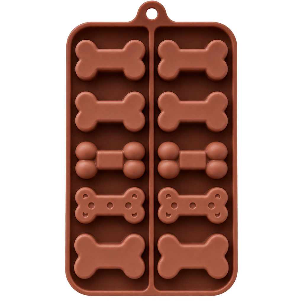 10 Cavity Dog Bone Shaped Chocolate, Jelly, Candy Silicone Mould