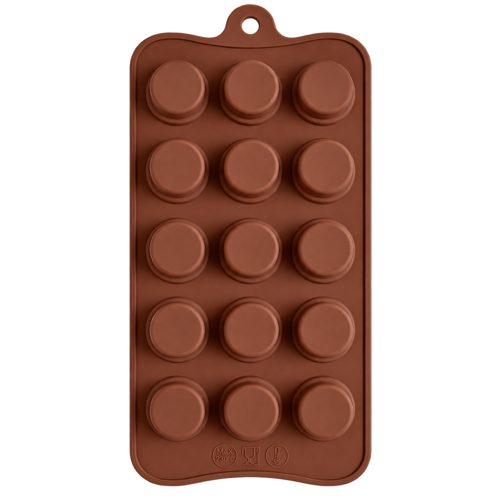 15 Cavity Stacked Tilted Circles Shaped Chocolate, Jelly, Candy Silicone Mould