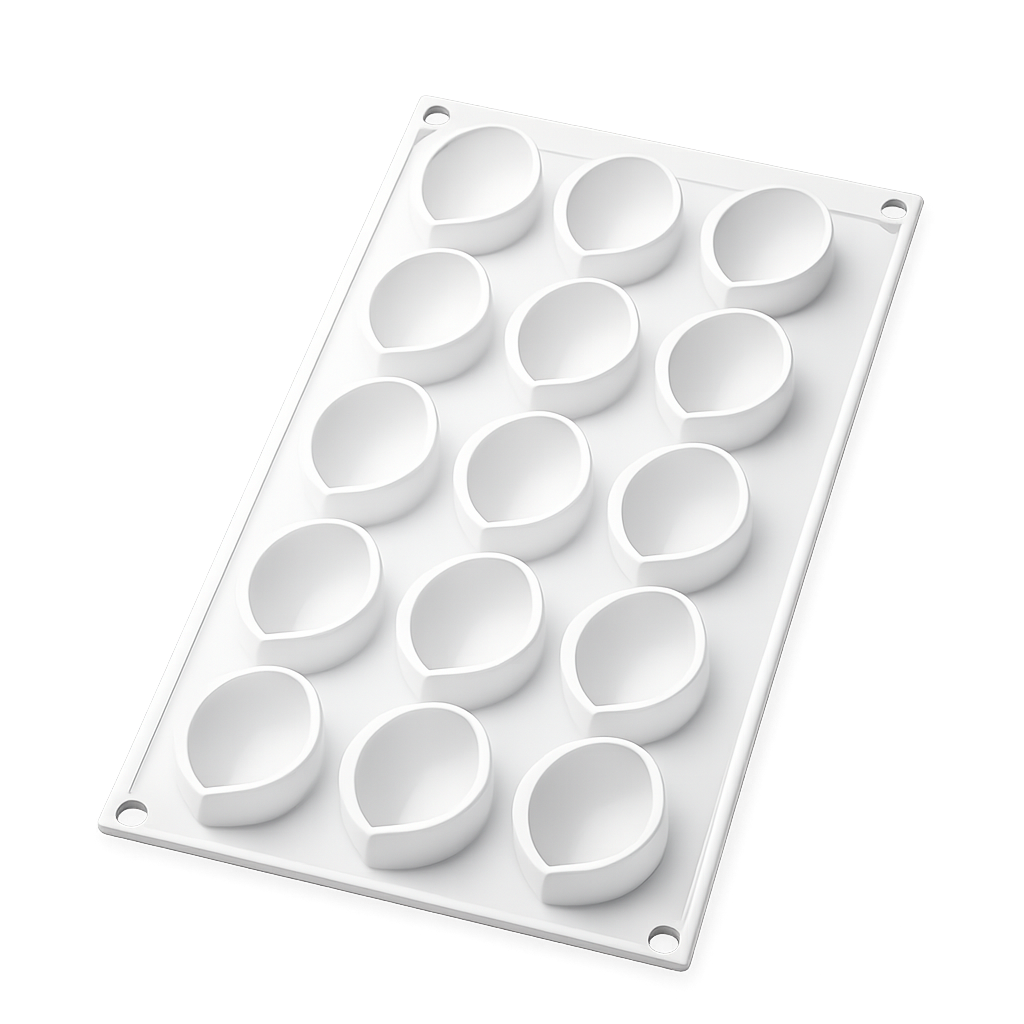 15 CAVITY LEMON SHAPED ICE CREAM, CHOCOLATE, MOUSSE CAKE SILICONE MOULD 1PC