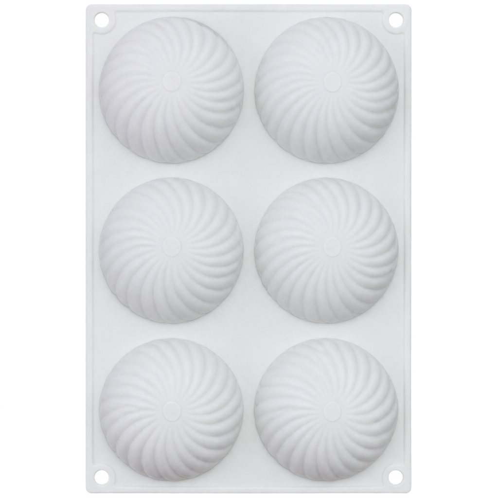 6 Cavity Ball Shape Mousse Cake, Chocolate, Jelly, Candy Silicone Mould 1pc
