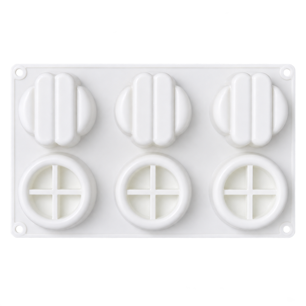 6 Cavity Flower and Brick Silicone Mold
