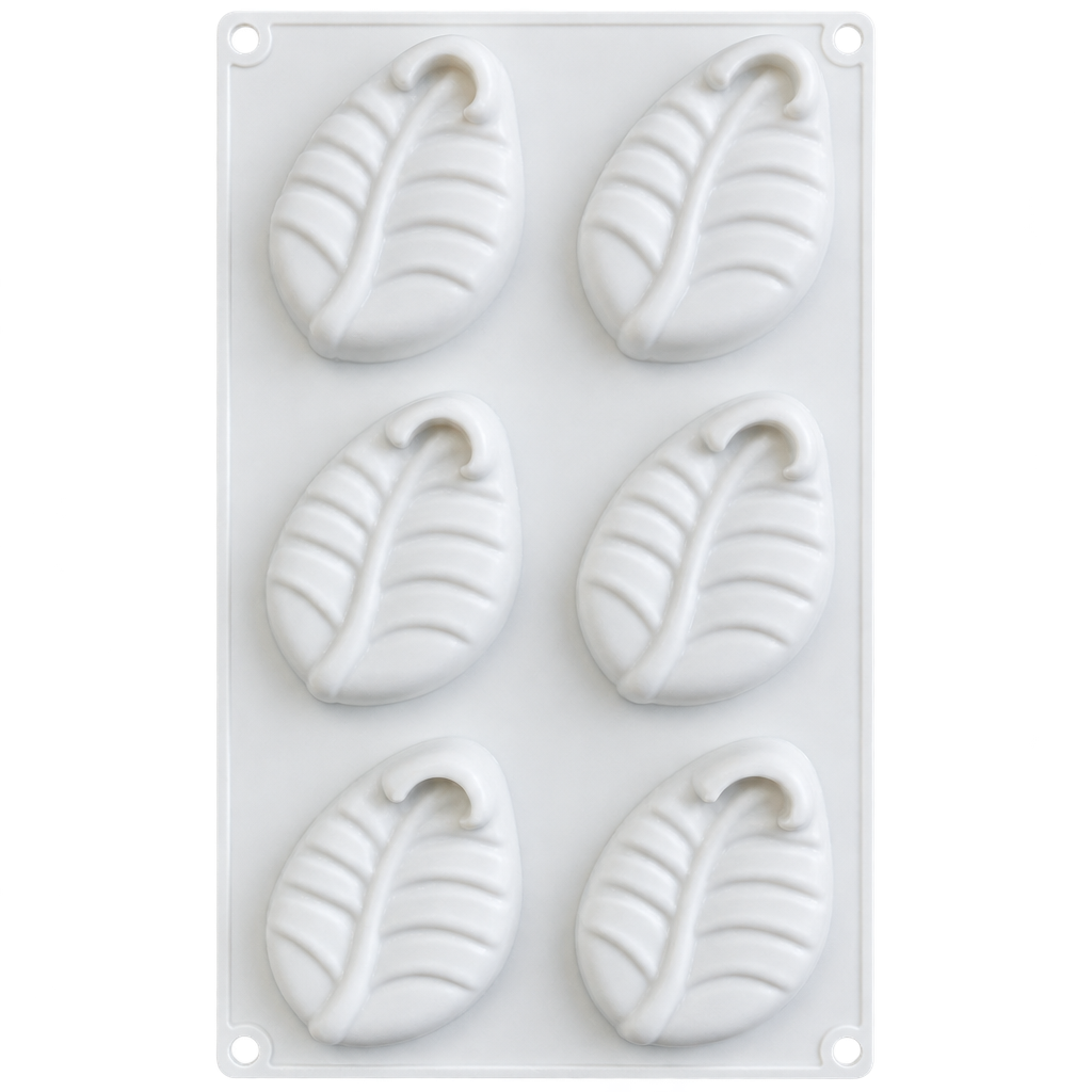 6 Cavity Leaf Shaped Chocolate, Jelly, CandySilicone Mould 1pc