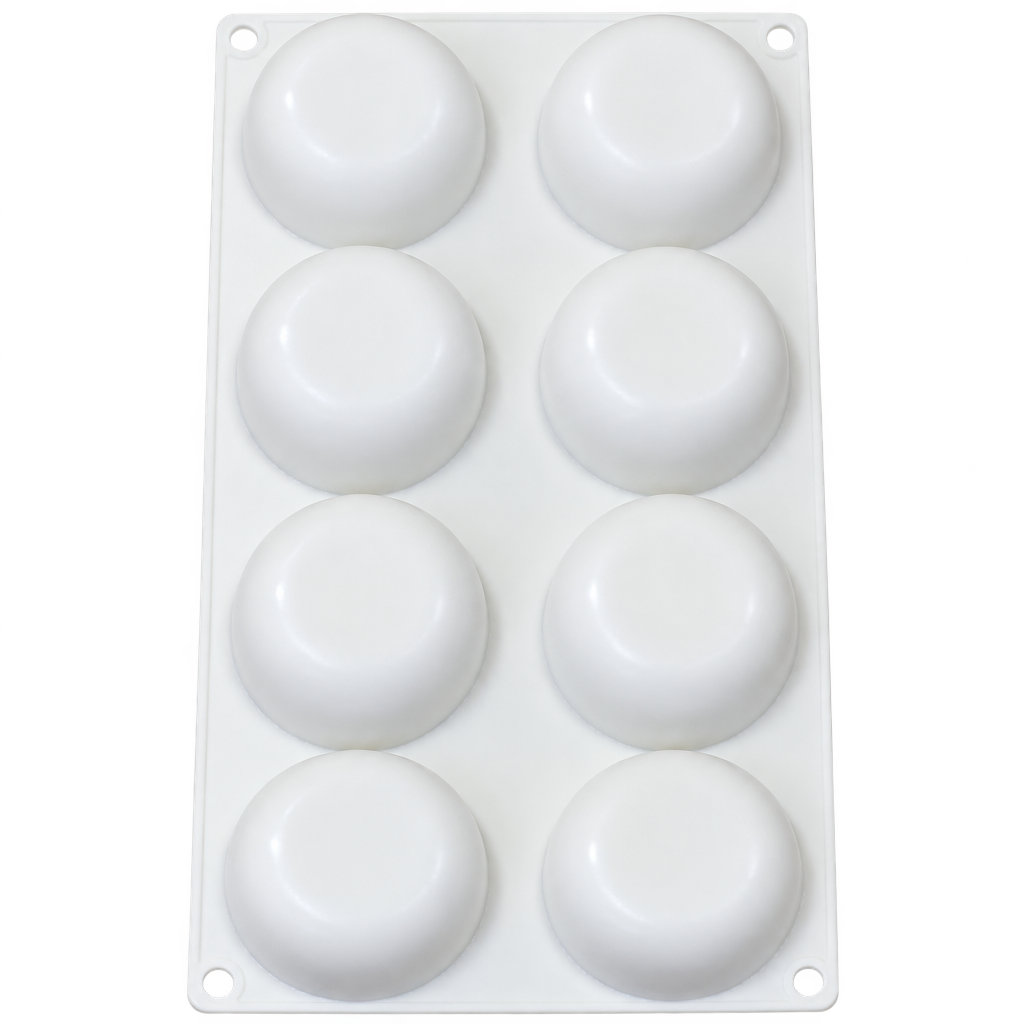 8 CAVITY ROUND SHAPED MOUSSE CAKE, CHOCOLATE, JELLY, CANDY SILICONE MOULD