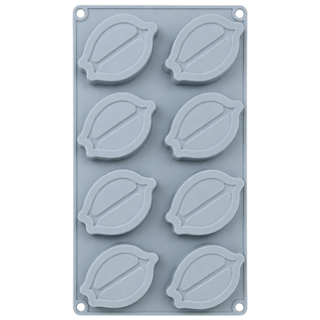 8 Cavity Sliced Half Lemon Fruit Shaped Ice cream, Chocolate, Mousse cake Silicone Mould 1