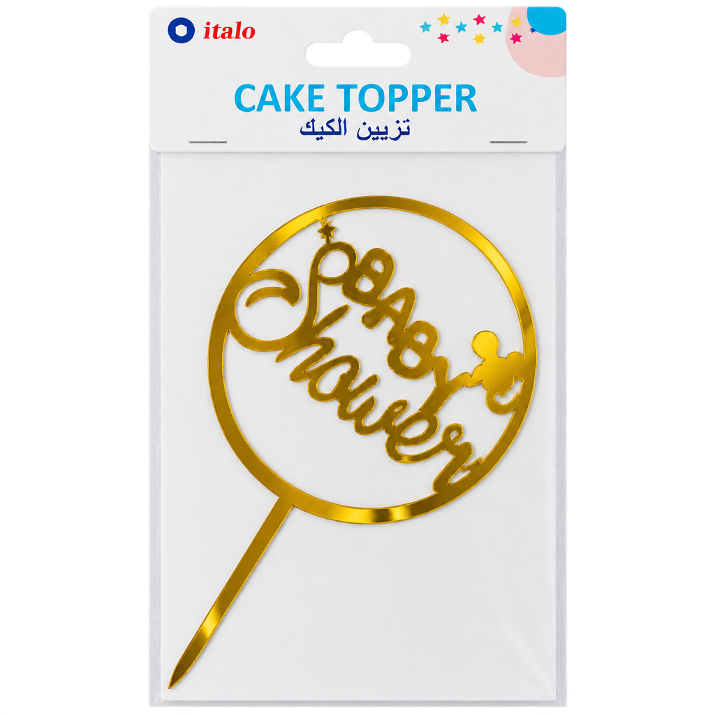 BABY SHOWER GOLD CAKE TOPPER
