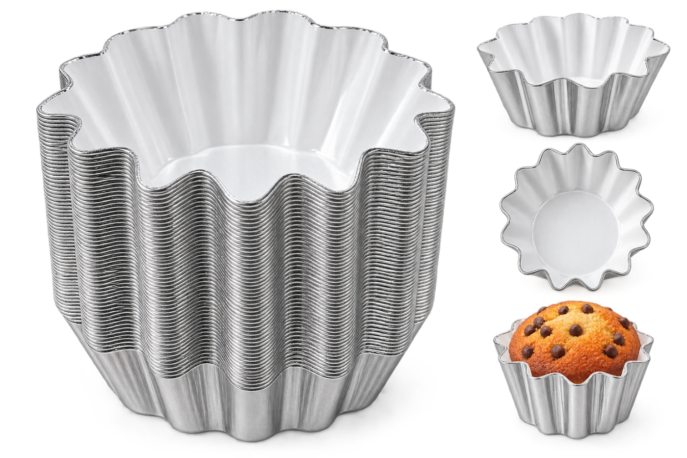 CUPCAKE LINERS GOLD 3․8X3CM PACK OF 50PCS