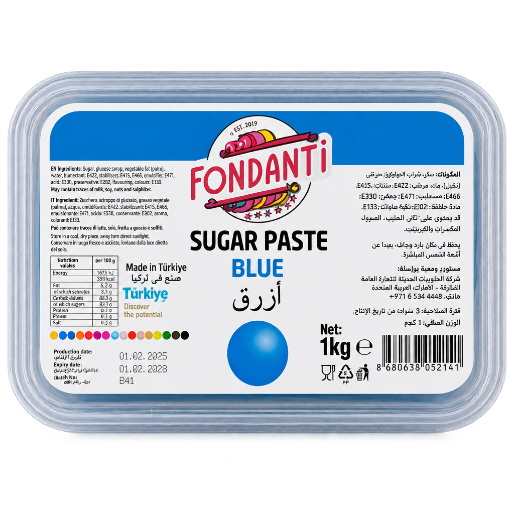 FONDANTI SUGAR PASTE BLUE 1KG