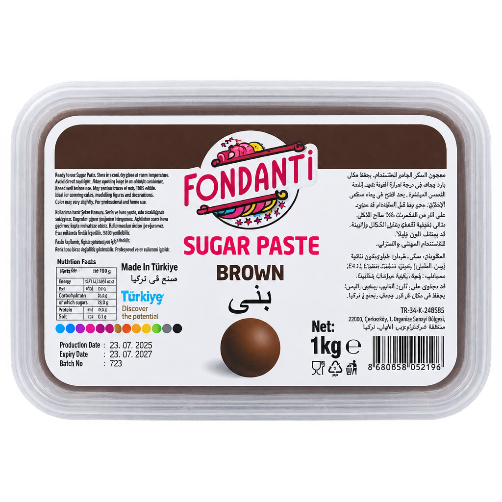 FONDANTI SUGAR PASTE BROWN 1KG