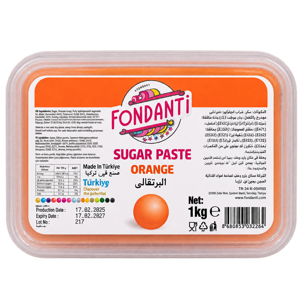 FONDANTI SUGAR PASTE ORANGE 1KG