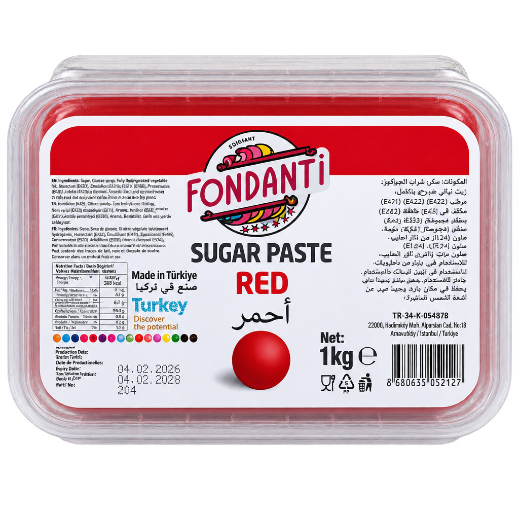 FONDANTI SUGAR PASTE RED 1KG