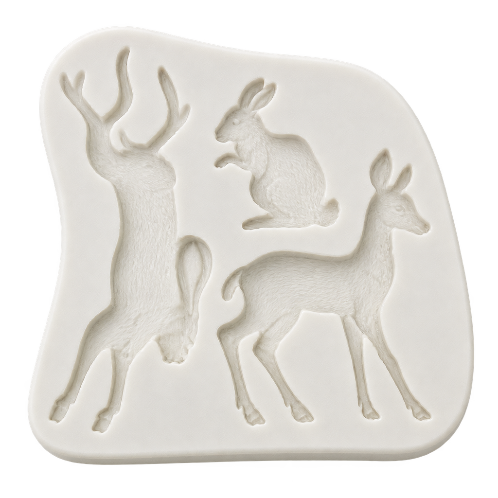 FOREST ANIMALS 3D SHAPE SILICONE FONDANT MOULD