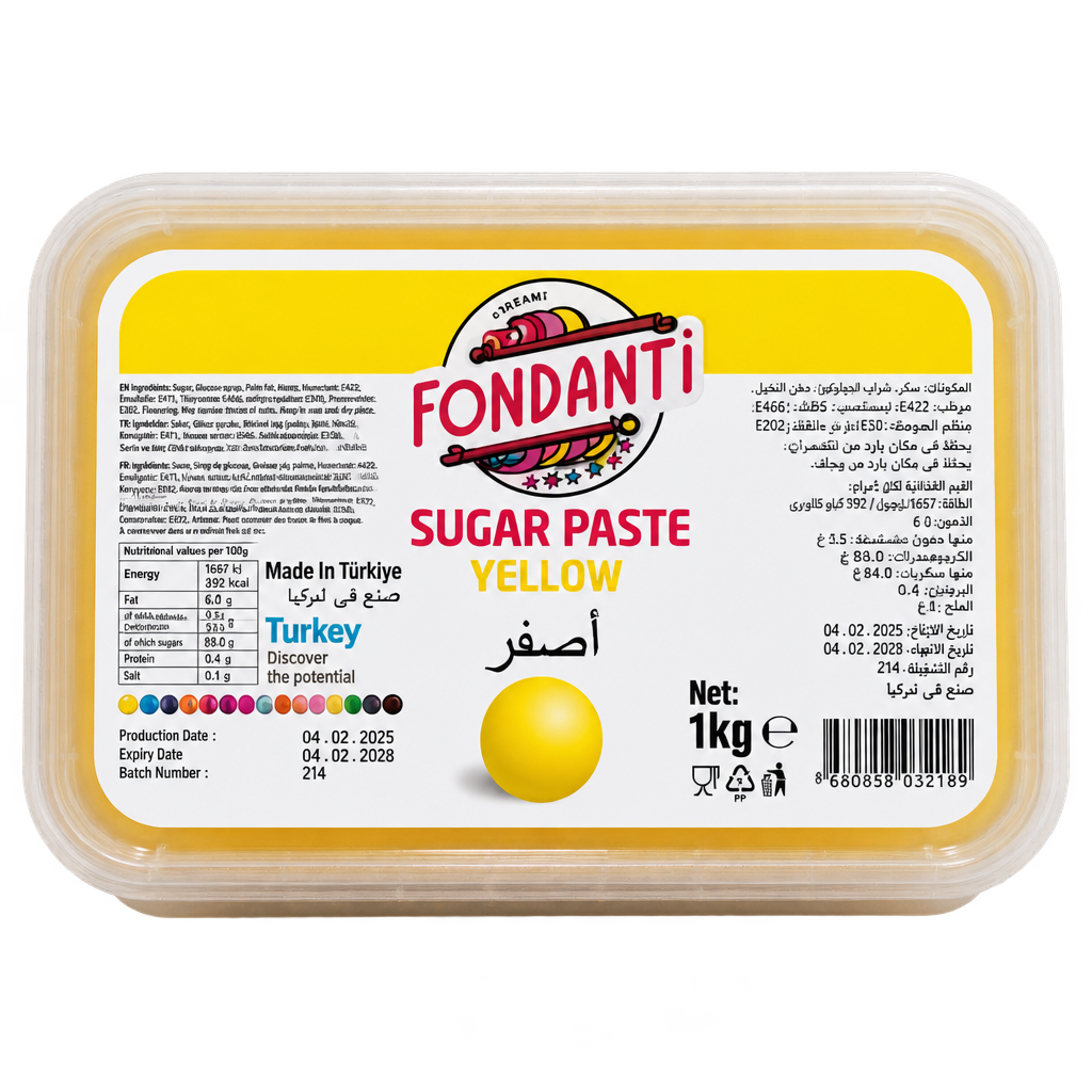 FONDANTI SUGAR PASTE YELLOW 1KG