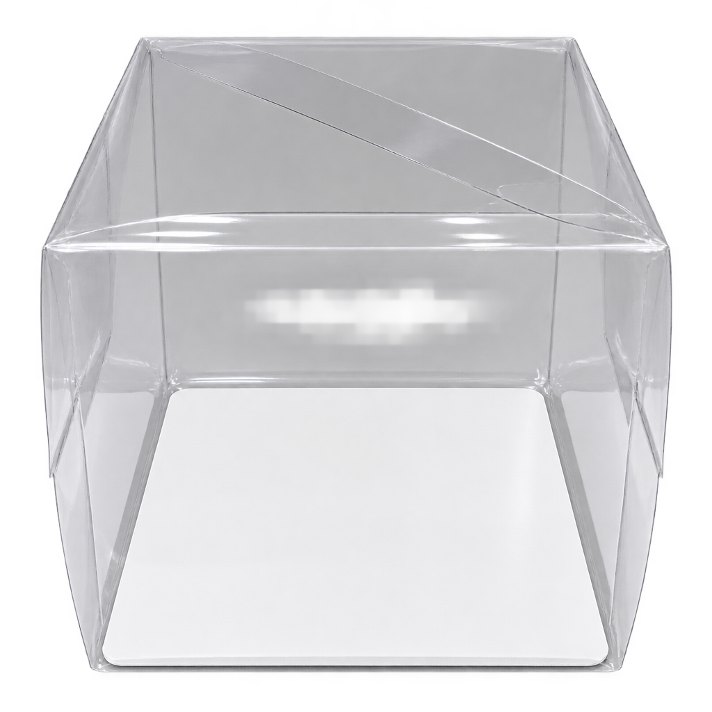 FULL CLEAR SQUARE CAKE BOX 15X15X15 HANDLE
