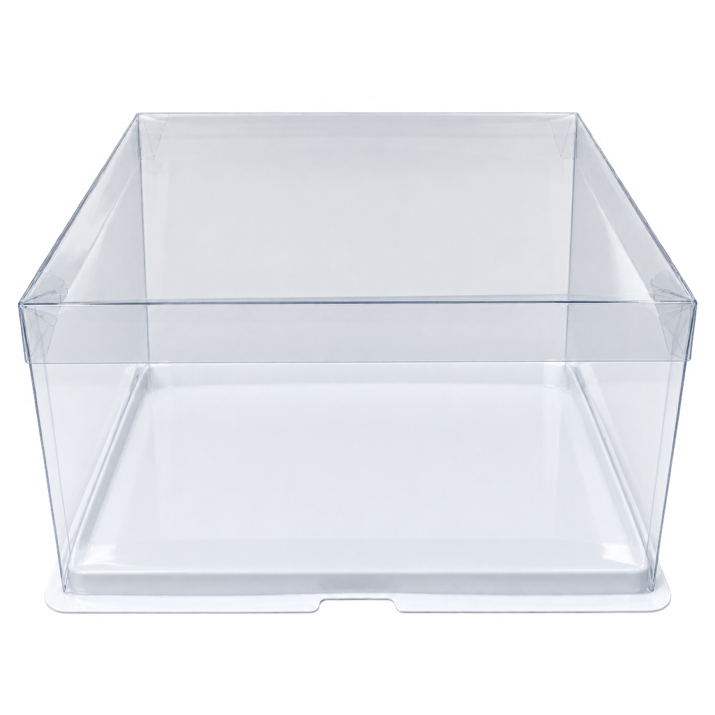 FULL CLEAR SQUARE CAKE BOX 30X30X18