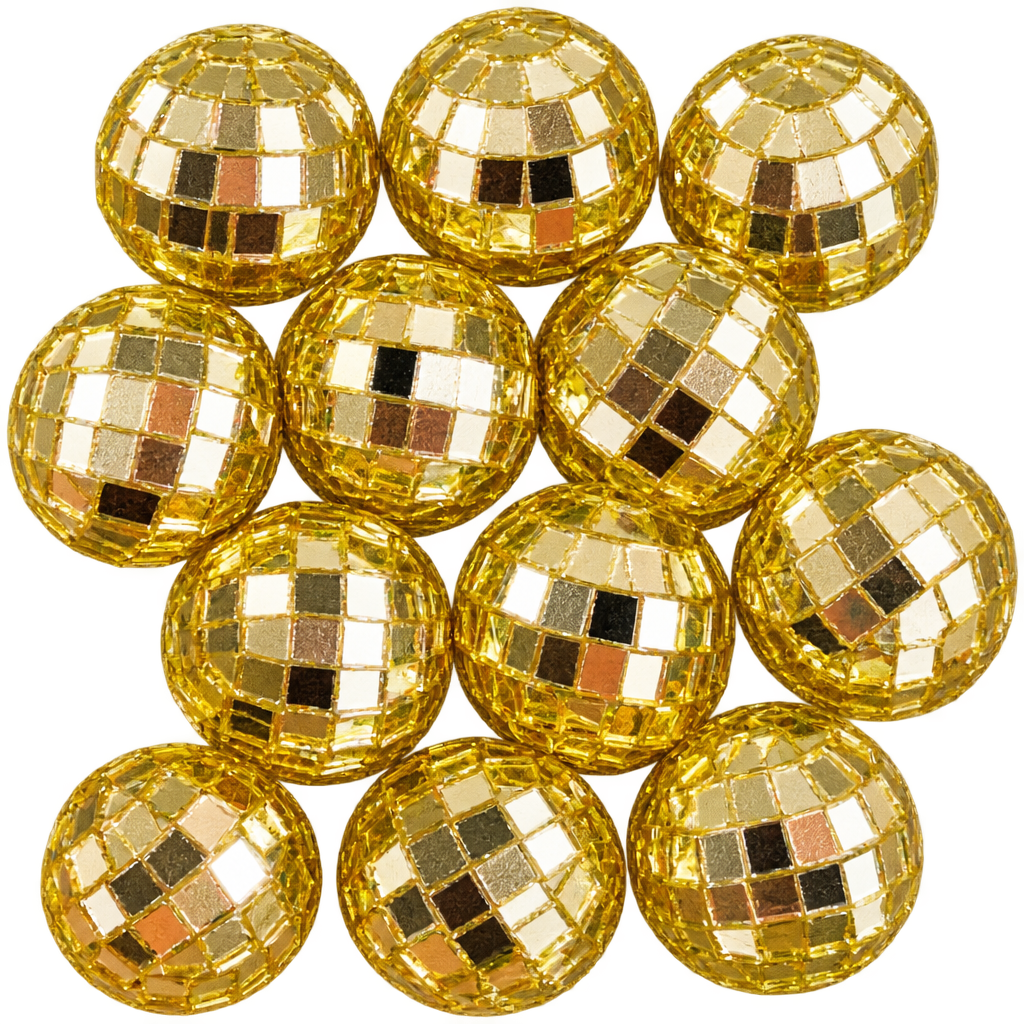 Gold Disco Balls 2CM - 12PCS