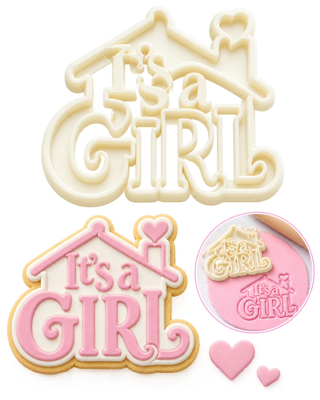 IT'S A GIRL DESIGN COOKIE FONDANT CUTTER