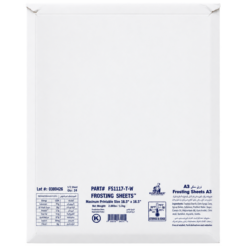 KOPYKAKE FROSTING SHEETS A3 PACK OF 25 SHEETS