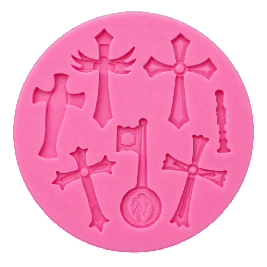 MULTIPLE CROSS SHAPED 3D SHAPE SILICONE FONDANT MOULD