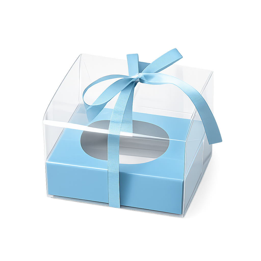 SINGLE PIECE CUPCAKE BOX BLUE COLOR