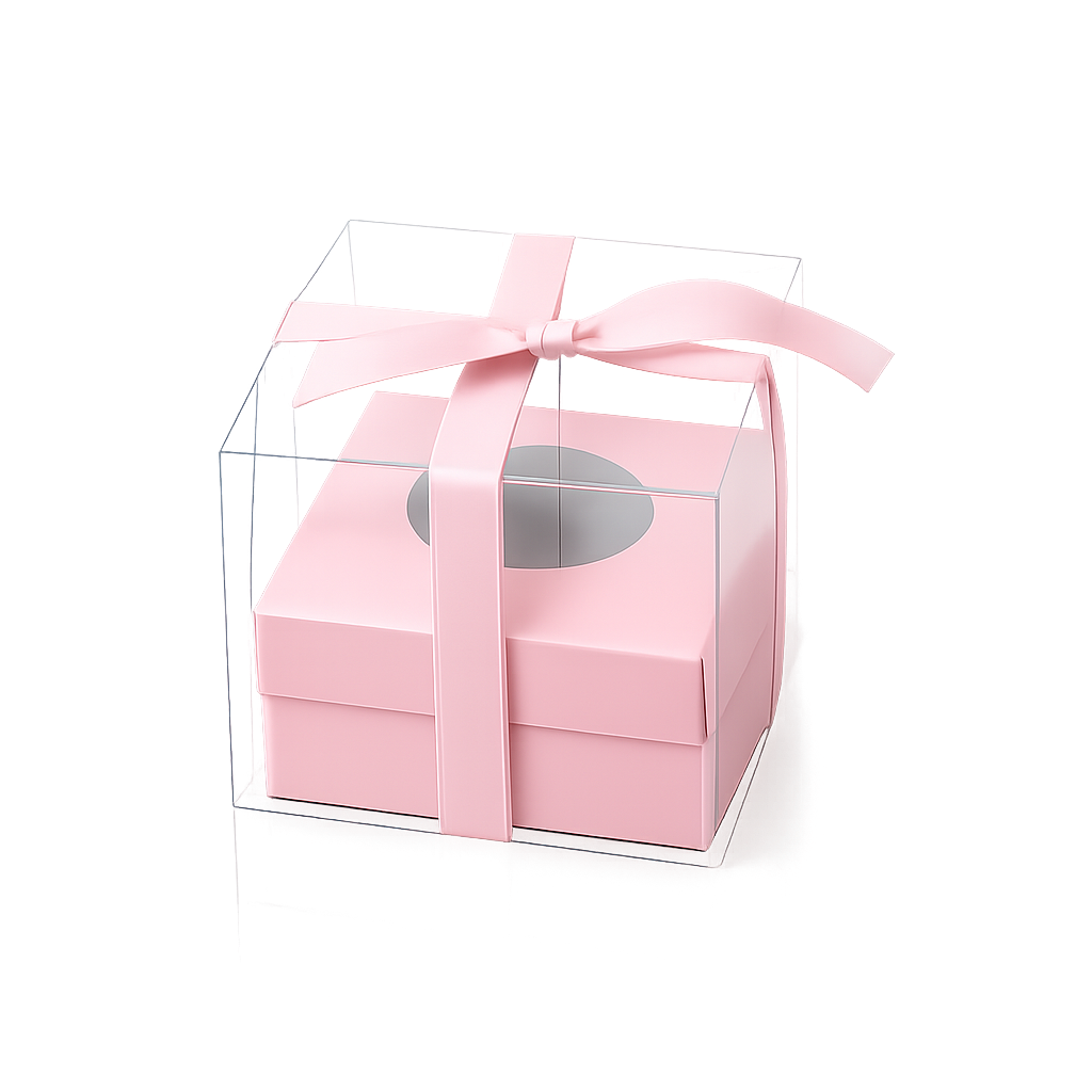 SINGLE PIECE CUPCAKE BOX PINK COLOR