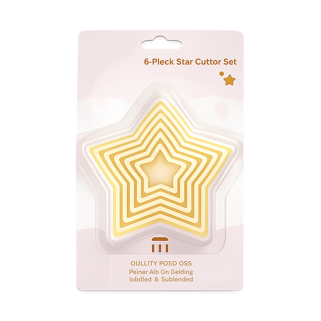 STAR SHAPE COOKIE, FONDANT CUTTER SET OF 6PCS