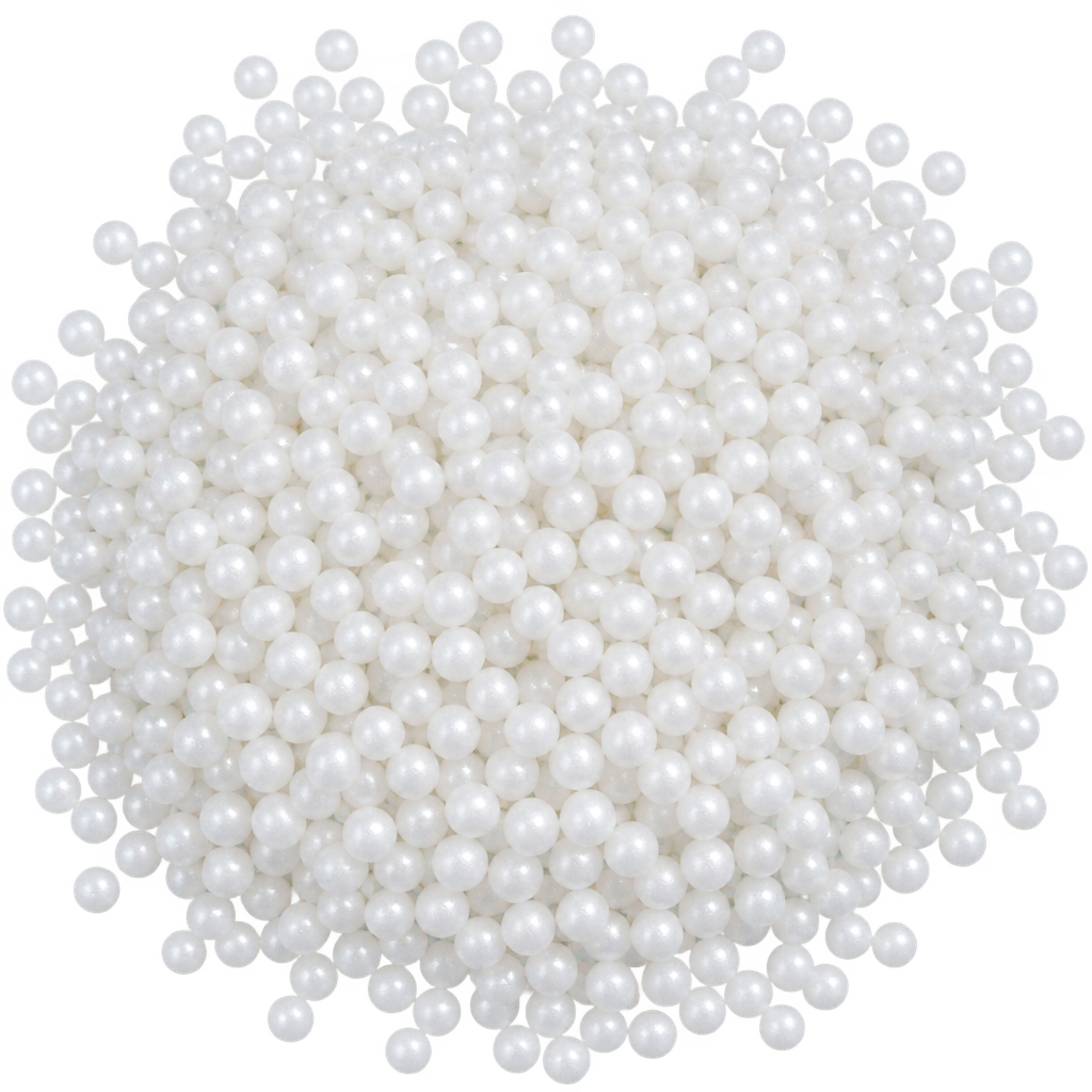 SUGARMILL 4MM GLOSSY WHITE PEARL SHAPE 100 GRAMS