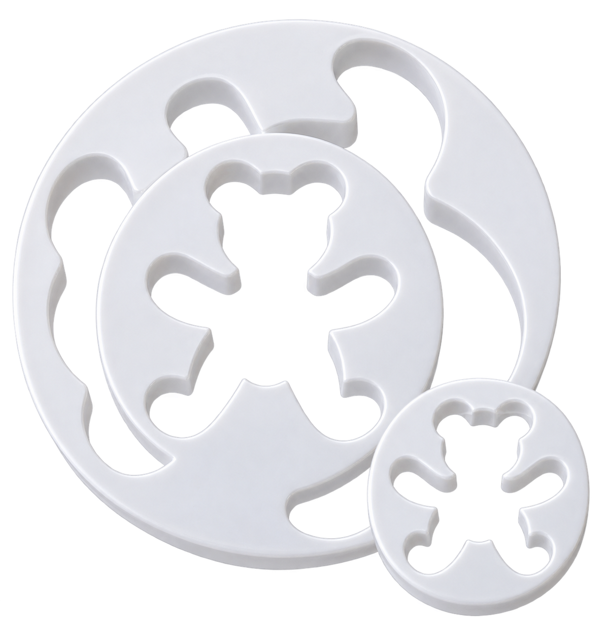 TEDDY BEAR SHAPE COOKIE, FONDANT CUTTER SET OF 3PCS