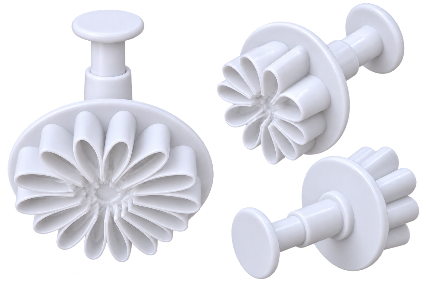WHITE SUNFLOWER PLUNGER CUTTER SET OF 3
